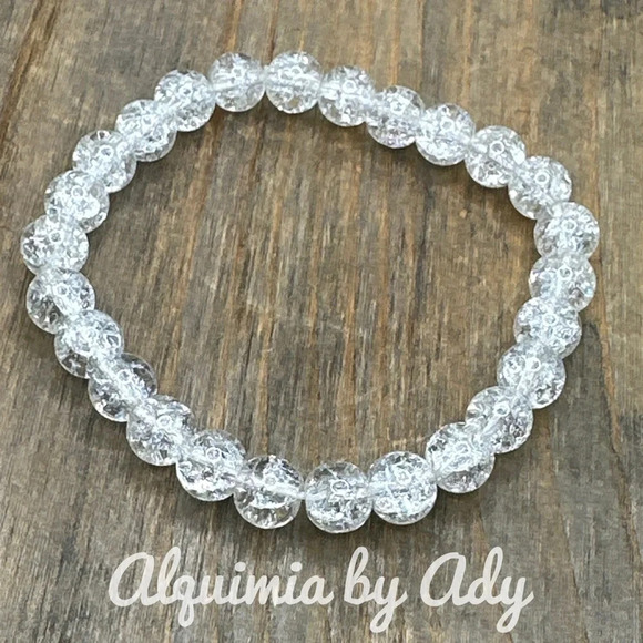 Crackled clear quartz earrings - Picture 1 of 5